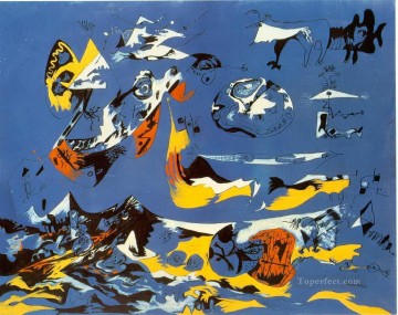 Expresionismo abstracto de Moby Dick azul Pinturas al óleo